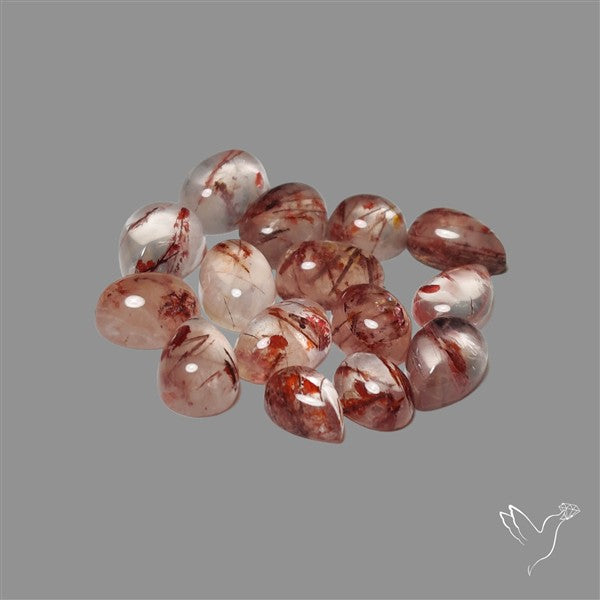 Iron Stained Quartz Cabochons Lot