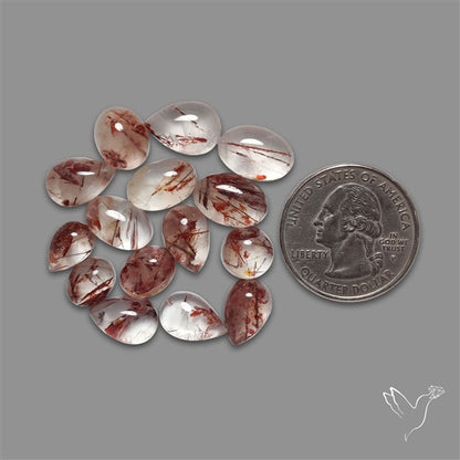 Iron Stained Quartz Cabochons Lot