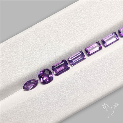 Faceted Brazillian Amethyst Fine Gemstone Set