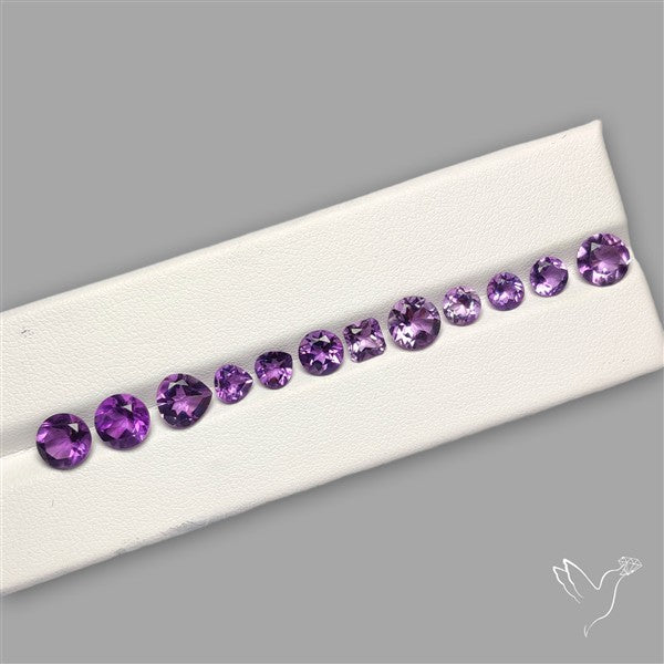 Faceted Brazillian Amethyst Fine Gemstone Set