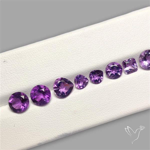 Faceted Brazillian Amethyst Fine Gemstone Set