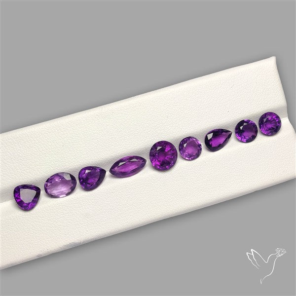 Faceted Brazillian Amethyst Fine Gemstone Set