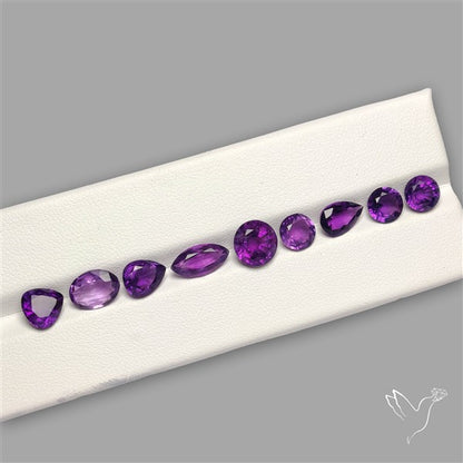 Faceted Brazillian Amethyst Fine Gemstone Set