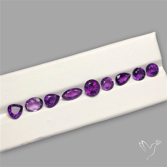 Faceted Brazillian Amethyst Fine Gemstone Set