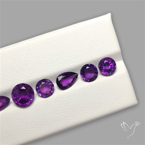 Faceted Brazillian Amethyst Fine Gemstone Set