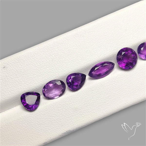 Faceted Brazillian Amethyst Fine Gemstone Set