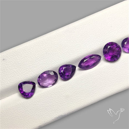 Faceted Brazillian Amethyst Fine Gemstone Set