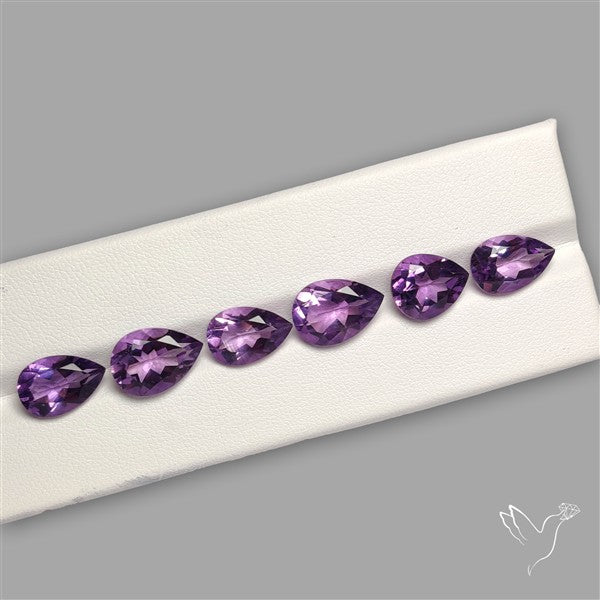 Faceted Brazillian Amethyst Fine Gemstone Set