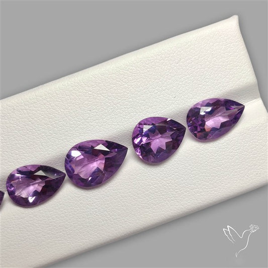 Faceted Brazillian Amethyst Fine Gemstone Set