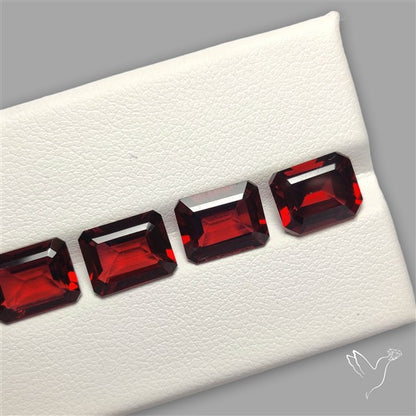 Red Almandine (Pyrope) Garnet Faceted Mozambique Garnet Gemstone Set