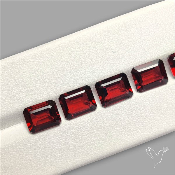 Red Almandine (Pyrope) Garnet Faceted Mozambique Garnet Gemstone Set