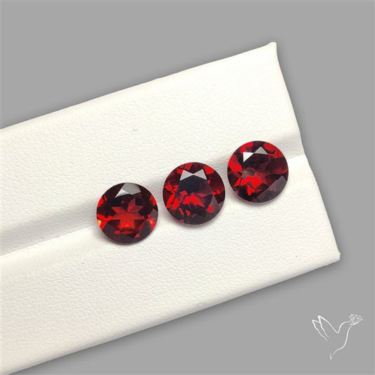 Red Almandine (Pyrope) Garnet Faceted Mozambique Garnet Gemstone Set