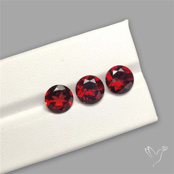Red Almandine (Pyrope) Garnet Faceted Mozambique Garnet Gemstone Set