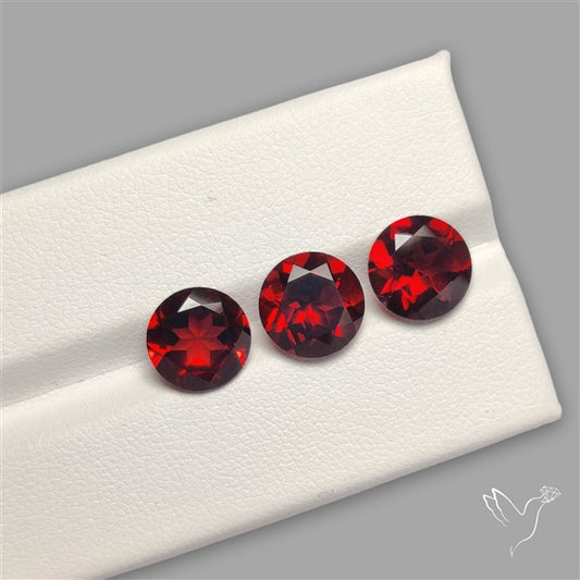 Red Almandine (Pyrope) Garnet Faceted Mozambique Garnet Gemstone Set