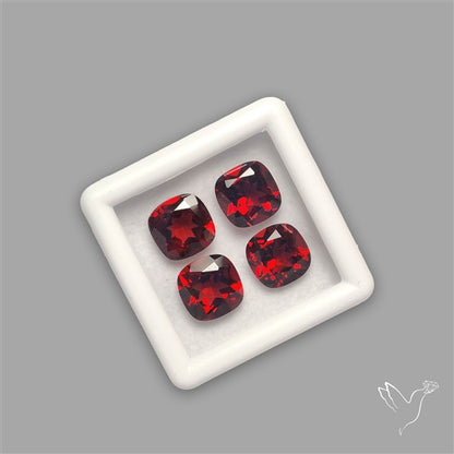 Red Almandine (Pyrope) Garnet Faceted Mozambique Garnet Gemstone Set