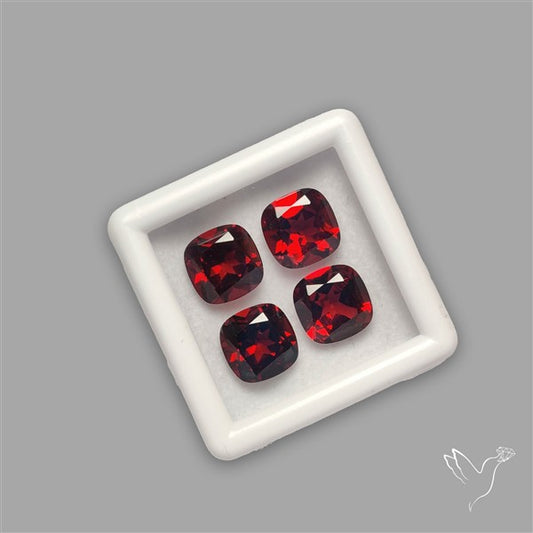 Red Almandine (Pyrope) Garnet Faceted Mozambique Garnet Gemstone Set
