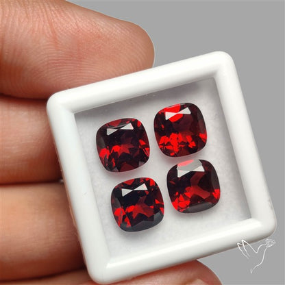 Red Almandine (Pyrope) Garnet Faceted Mozambique Garnet Gemstone Set