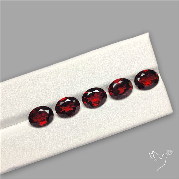 Red Almandine (Pyrope) Garnet Faceted Mozambique Garnet Gemstone Set