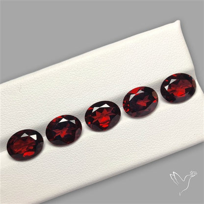 Red Almandine (Pyrope) Garnet Faceted Mozambique Garnet Gemstone Set