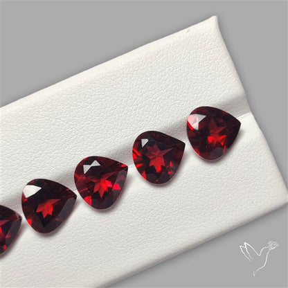 Red Almandine (Pyrope) Garnet Faceted Mozambique Garnet Gemstone Set