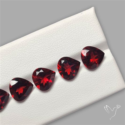 Red Almandine (Pyrope) Garnet Faceted Mozambique Garnet Gemstone Set