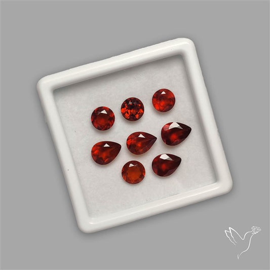 Hessonite Garnet Set Faceted Fine Gemstone Set
