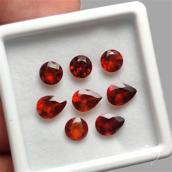 Hessonite Garnet Set Faceted Fine Gemstone Set