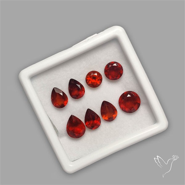 Hessonite Garnet Set Faceted Fine Gemstone Set