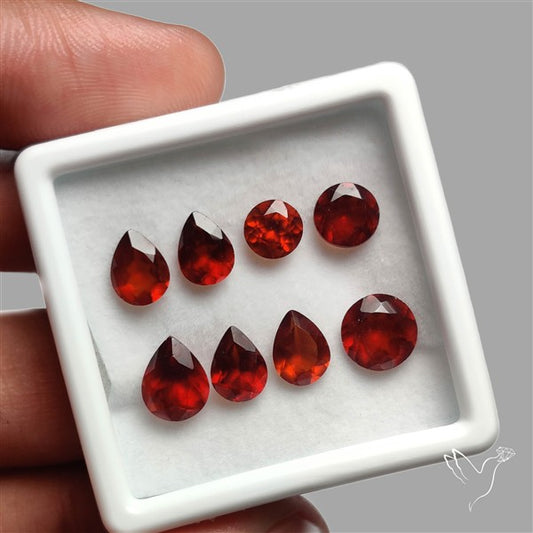 Hessonite Garnet Set Faceted Fine Gemstone Set