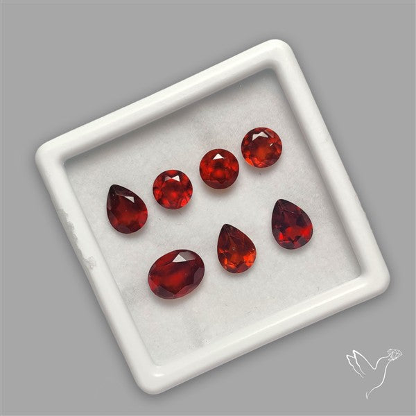 Hessonite Garnet Set Faceted Fine Gemstone Set