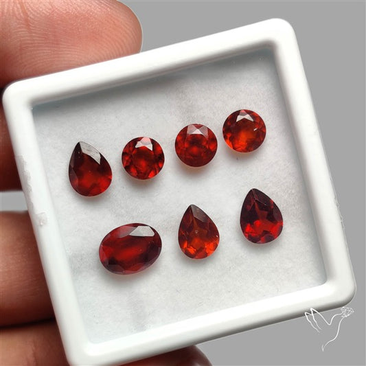 Hessonite Garnet Set Faceted Fine Gemstone Set