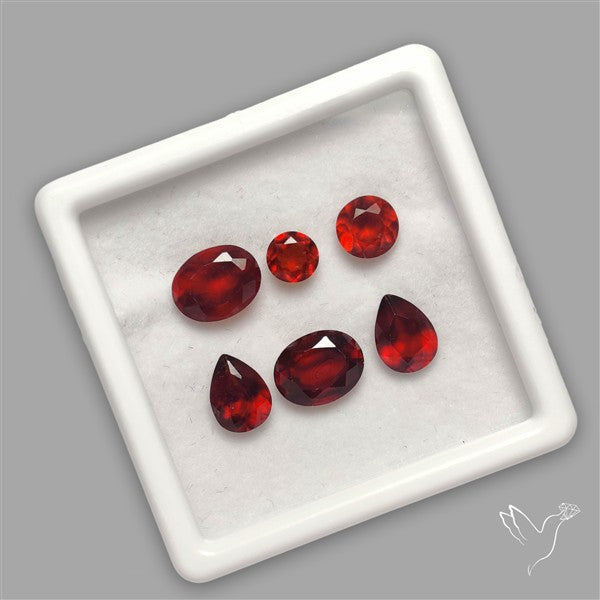 Hessonite Garnet Set Faceted Fine Gemstone Set