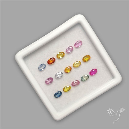 Faceted Mixed Sapphire Fine Gemstone Set