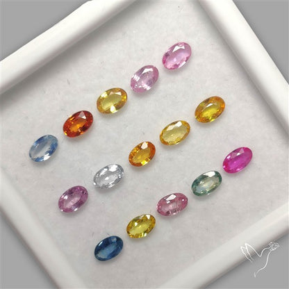 Faceted Mixed Sapphire Fine Gemstone Set