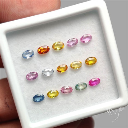Faceted Mixed Sapphire Fine Gemstone Set