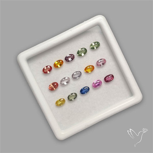 Faceted Mixed Sapphire Fine Gemstone Set