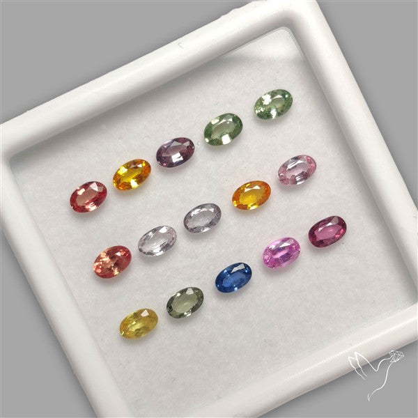 Faceted Mixed Sapphire Fine Gemstone Set