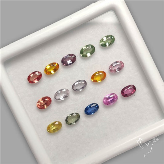 Faceted Mixed Sapphire Fine Gemstone Set