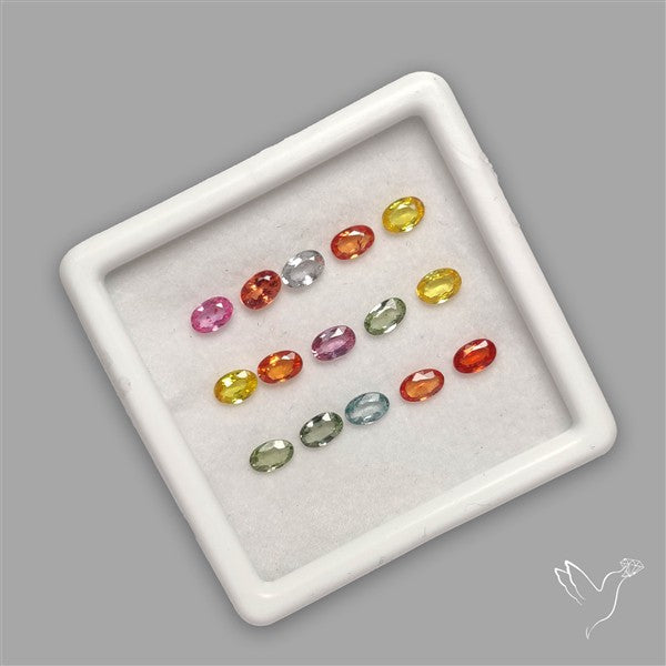 Faceted Mixed Sapphire Fine Gemstone Set