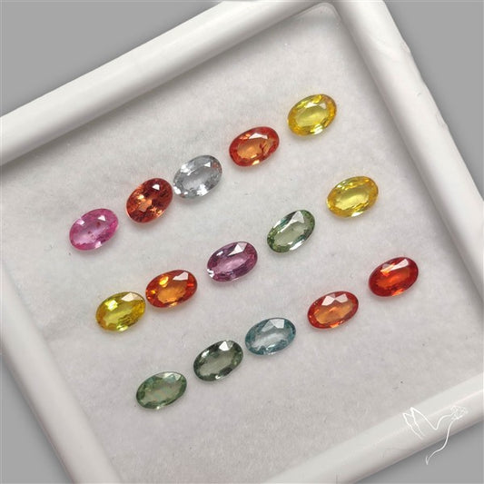 Faceted Mixed Sapphire Fine Gemstone Set