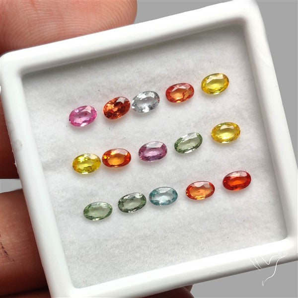 Faceted Mixed Sapphire Fine Gemstone Set