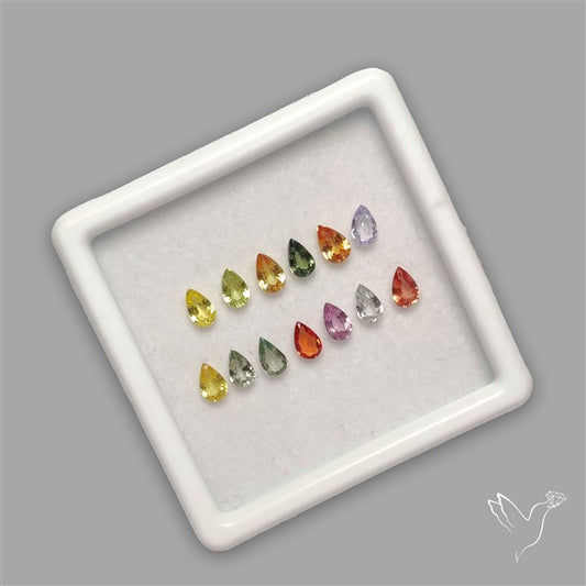 Faceted Mixed Sapphire Fine Gemstone Set