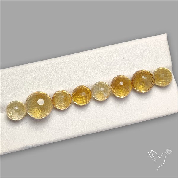 Citrine Faceted Spheres Fine Gemstone Set