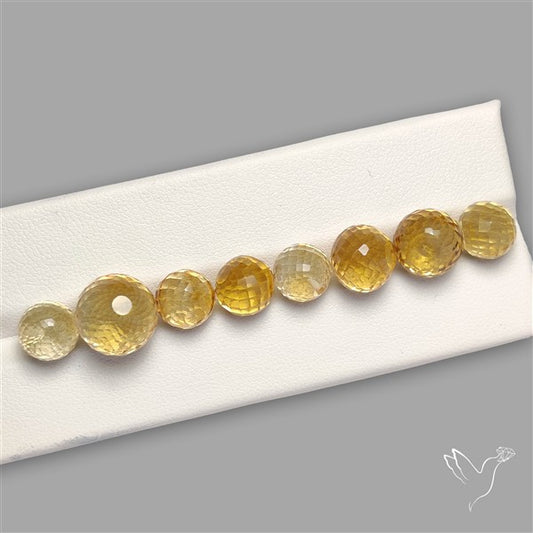 Citrine Faceted Spheres Fine Gemstone Set