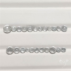 White Topaz Faceted Sphere Beads Gemstone Set