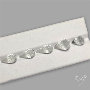 Prasiolite Green Amethyst Faceted Drops Loose Beads Gemstone Set