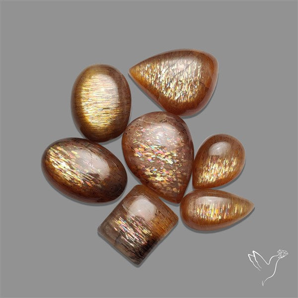 Meteor Shower Sunstone Cabochons Lot