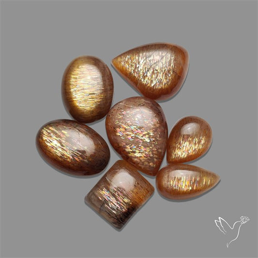 Meteor Shower Sunstone Cabochons Lot