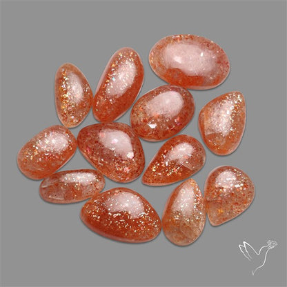 Indian Confetti Sunstone Cabochons Lot