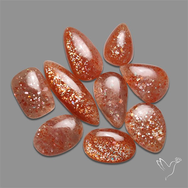 Indian Confetti Sunstone Cabochons Lot